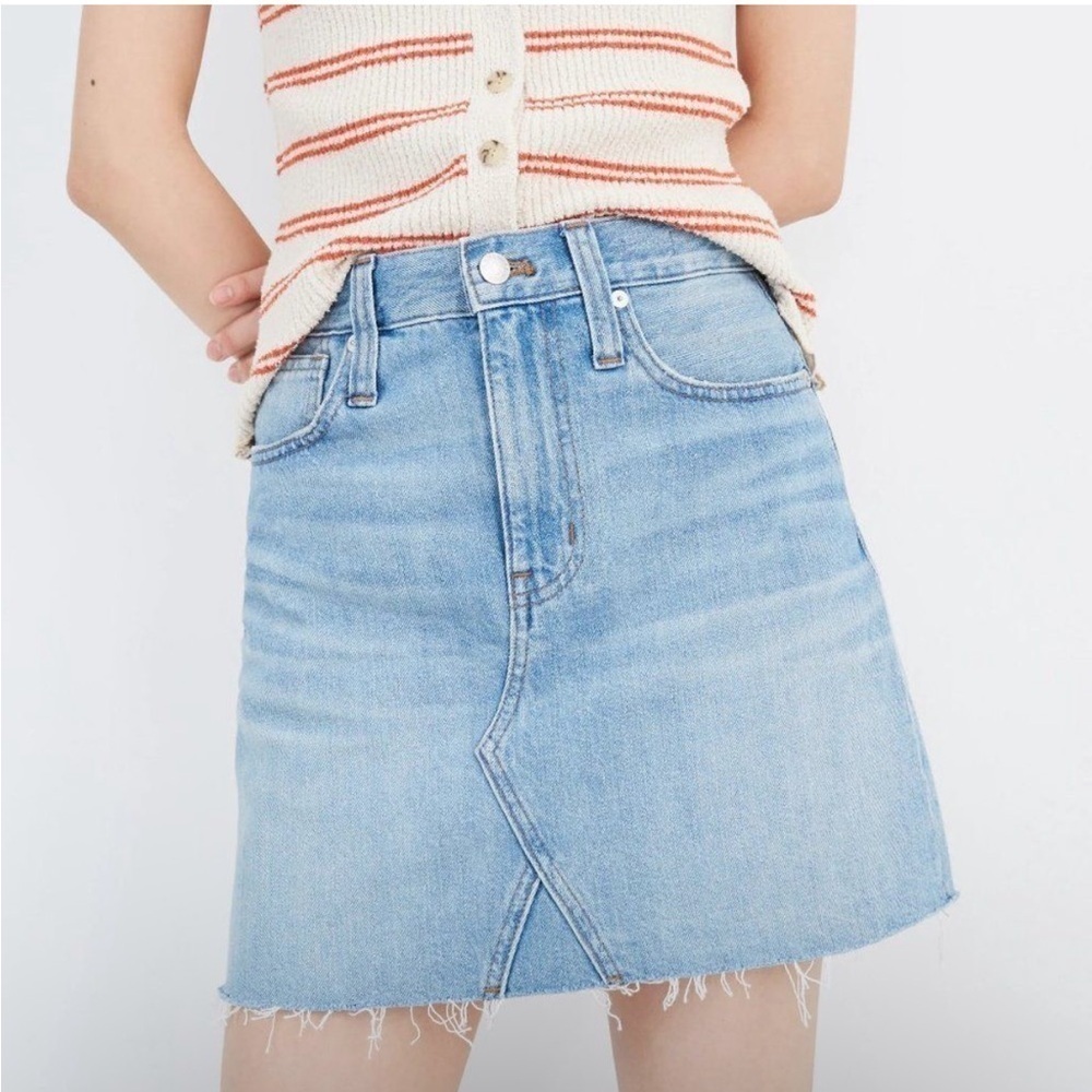 Madewell Rigid Denim A-Line Mini Skirt in Lovell Wash